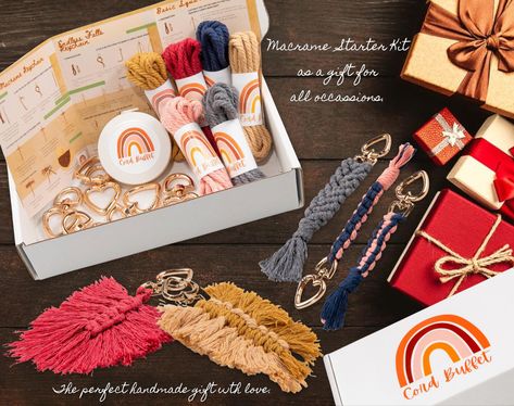 Looking for a new hobby this 2022? Check out this Macrame Kit by Cord Buffet. This kit can make up to 6 keychains andhas the complete macrame supplies needed to jumpstart your Macrame journey. What are you waiting for, check out the kit found on Amazon by clicking the link. Happy knotting! Diy Kits For Adults, Craft Projects For Adults, Projects For Adults, Macrame Supplies, Macrame Cord, Macrame Projects, Perfect Gift For Mom, Sewing Stores, Macrame Diy