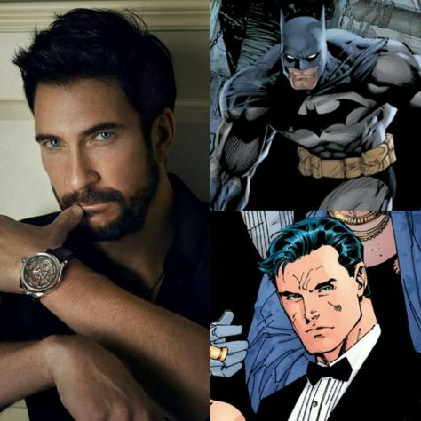 Dylan McDermott as Batman (Bruce Wayne) Batman Bruce Wayne, Dylan Mcdermott, Jason Statham, Bat Family, Bruce Wayne, Dark Knight, Justice League, Dc Comics, Batman