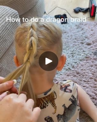 How to make a beautiful dragon braid!. | dragon | How to make a beautiful dragon braid!. | By MetDaan Hairstyles | Hi, guys. Wanna learn how to
make a beautiful dragon braid? Well, check this one out. You're going to have to start
by separating the hair in medium sections. Wearing holes in the carpet
down the stairs to the backboard same song from the
Make sure you have elastic ties nearby because you're
definitely going to need them. Down before After two simple ponytails,
here comes the twist. Take the first ponytail,
separate it in half, and then wrap the second one with it to
create the third one. Seems like we've reached the
bill so far. What do you guys think of this one? Repeating the same to the other
sections while adding more of that. Her hair is blonde and a little
thin so why n Dragon Braid, Beard Costume, Diy Hair Accessories Ribbon, Plaits Hairstyles, Braided Half Up, Hairstyles Kids, Wacky Hair Days, Simple Ponytails, Going Out Hairstyles