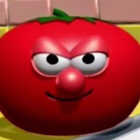 Veggie Tales Funny, Mischievous Face, Bob The Tomato, Live Reaction, Funny Reactions, Y2k Background, Silly Songs, Christian Jokes, Veggie Tales