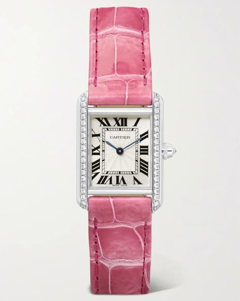 Tank Louis Cartier, Pink Aura, Cartier Tank, Jewelry Lookbook, Dream Jewelry, Jewelry Inspo, Diamond Watch, Cute Jewelry, Net A Porter