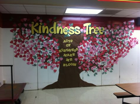 Kindness tree for Random Acts of Kindness week. Kindness Tree, Kindness Bulletin Board, Kindness Club, Kindness Week, Kindness Challenge, Kindness Activities, School Displays, Leader In Me, Classroom Bulletin Boards