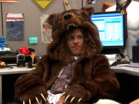 Workaholics | If you work in an office or have worked in an office for any extended period of time this show will surely have you laughing. Blake Anderson, Top Halloween Costumes, Lets Get Weird, College Guys, Bear Coat, Bear Jacket, Cardigan Kimono, Bear Costume, Kimono Cardigan