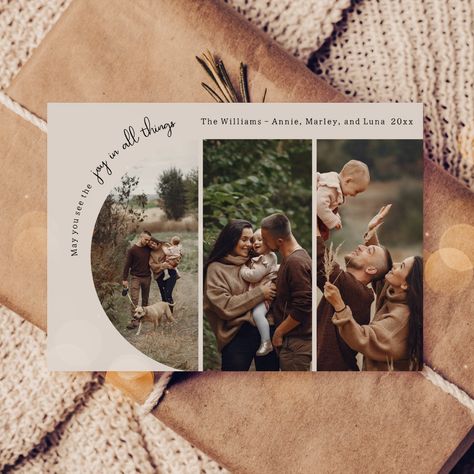 Photo Collage Christmas Card, Boho Arch, Arch Frame, Holiday Portraits, Holiday Fonts, Christmas Card Design, Album Design, Holiday Photo Cards, Card Layout