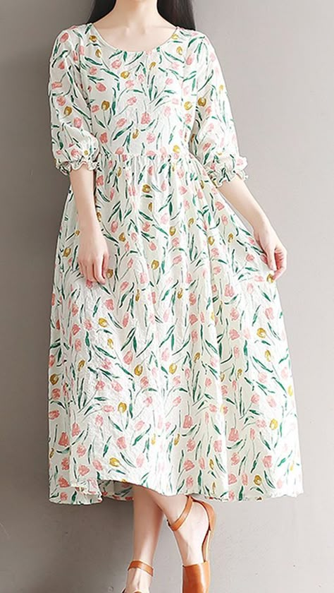 Long Flower Dress, Vestidos Retro, Gaun Fashion, Rock Outfit, Mode Abaya, Chic Skirts, Rock Chic, Long Maxi Skirts, Long Dress Casual