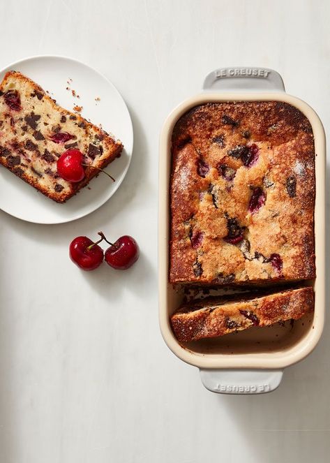 Cherry Chocolate Chunk Loaf Cake Cherry Loaf Cake, Cherry Loaf, Chocolate Loaf, Chocolate Loaf Cake, Loaf Cake Recipes, Loaf Cakes, William Sonoma, Cherry Chocolate, Baking Inspiration