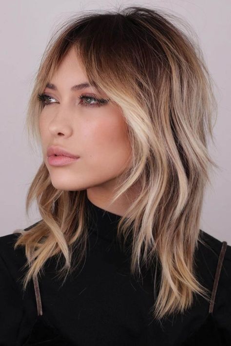 Low-Maintenance Short Haircuts You Should Try in 2024 ★ Blonde Haircut For Round Face, Volume Giving Haircuts, Medium Length Haircut Blonde Bangs, Shag Bob Haircut With Curtain Bangs, Long Fine Hair With Layers And Bangs, Medium Hair Length With Curtain Bangs, Long Bangs Shoulder Length Hair, Long Shaggy Haircut For Fine Hair, Shag For Straight Fine Hair