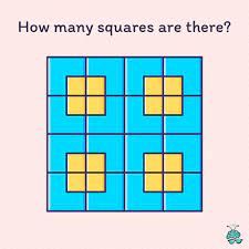 Think you can solve this? Count the total number of squares in the picture Matchstick Puzzles, Math Logic Puzzles, Counting Puzzles, Brain Teasers For Kids, Counting For Kids, Hard Puzzles, Brain Game, Get Smart, Number Puzzles