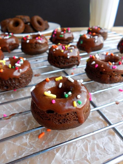 Baked Mini Chocolate Donuts - Confessions of a Confectionista Mini Donut Maker Recipes, Chocolate Doughnuts Recipe, Donut Maker Recipes, Simple Chocolate Chip Cookies, Non Chocolate Desserts, Chocolate Donuts Baked, Mini Donut Recipes, Mini Donuts Maker, Cake Donuts Recipe