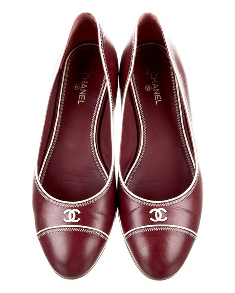 Red Chanel Ballet Flats, Chanel Red Outfit, Platform Ballet Flats, Chanel Tennis Shoes, Chanel Heel, Red Flats Outfit, Church Shoes, Shoes Png, Red Ballet Flats