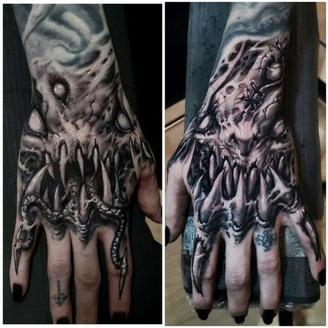 Biomech Tattoo, Bio Organic Tattoo, Evil Skull Tattoo, Monster Tattoo, Skull Hand Tattoo, Organic Tattoo, Geometric Sleeve Tattoo, Neotraditional Tattoo, Black White Tattoos