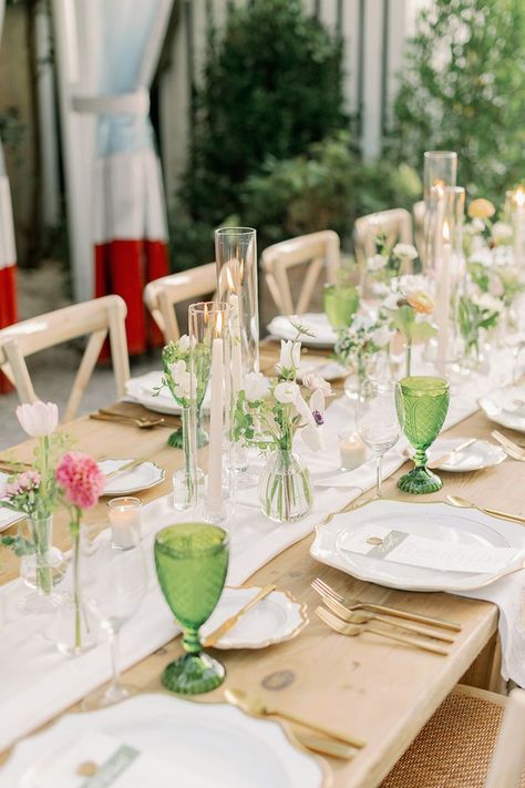 Florals: Branch Design Studio; Photography: Rebecca Sigety Photography; Venue: Post House Inn Rehersal Dinner Charleston, Post House Inn Charleston, Bud Vase Centerpieces, Post House Inn, Bud Vase Centerpiece, Charleston Gardens, Bridal Luncheon, Wedding Vision, Black Tie Affair