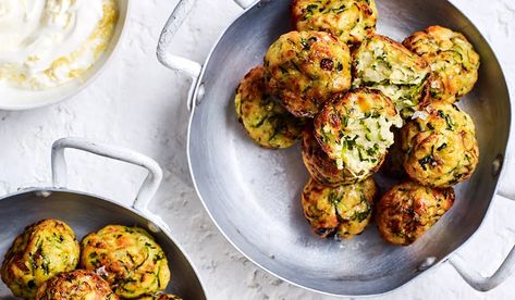 Zucchini Balls, Air Fryer Snacks, Veggie Balls, Weekday Lunches, Air Fryer Zucchini, Fried Zucchini, Honey Bbq Sauce, Christmas Cocktail Party, Christmas Cocktail