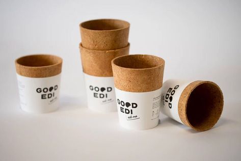 Good Edi' Edible Cups Coffee Bean Shop, Eco Cup, Edible Cups, Eco Friendly Cups, Chanel Decor, Food Business Ideas, Yogurt Bar, Packaging Food, Coffee Truck