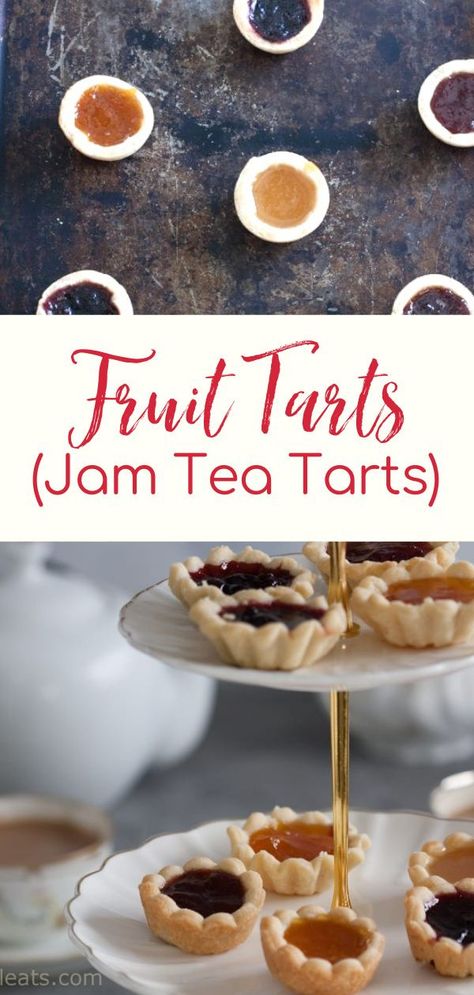 Tart Cookies Recipes, Puff Pastry Mini Tarts, Mini Jam Tarts, Mini Fruit Desserts, Jelly Tarts Recipes, Shortbread Tarts Mini, Jam Tarts Easy, Small Tarts Desserts, Christmas Tarts Mini