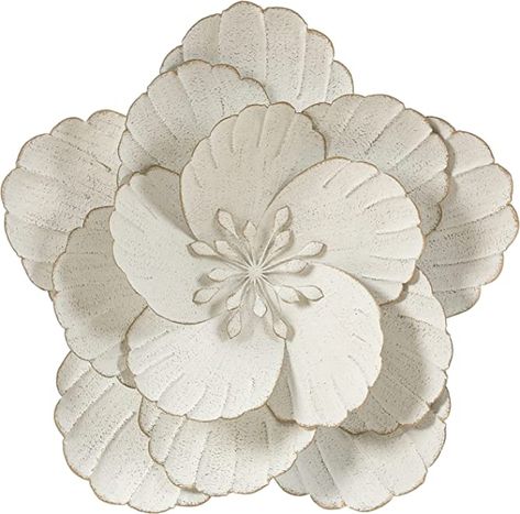 White Wall Flowers, Wall Applique, Metal Flower Wall, Wall Medallion, Metal Flower Wall Decor, Wall Appliques, Medallion Wall Decor, White Petals, Flower Icons