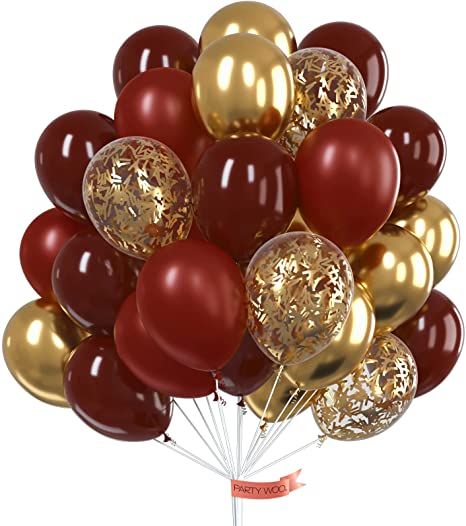 Amazon.com: PartyWoo Red and Gold Balloons, 50 pcs Burgundy Balloons, Ruby Red Balloons, Gold Confetti Balloons, Gold Metallic Balloons for Red and Gold Party Decorations, Burgundy Party Decorations : Home & Kitchen Red And Gold Party Decorations, Burgundy Party Decorations, Red And Gold Balloons, Red And Gold Party, Burgundy Balloons, Gold Glitter Balloons, Gold Balloons Decorations, Burgundy Party, Dinosaur Party Supplies