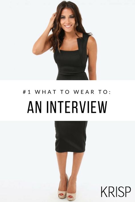 Interviews are nerve-wracking enough without having to worry about what to wear. How much is too much, how much is too little, and how do you reach that perfect sweet spot of put together, fun and confident, but still professional? Krisp is here with 5 sweet style tips to help you pick out your perfect interview outfit to completely nail that first impression with a prospective employer! Black Dress Interview Outfit, Interview Dresses Women, Interview Outfit Dress, Dress Interview Outfit, Interview Dress, Interview Outfits Women, Wear Pearls, Pearl Dress, The Interview