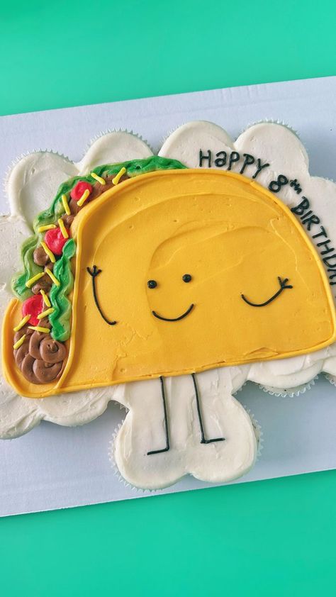 Taco Number Cake, Taco Tuesday Cake Ideas, Insta Accounts To Follow, Taco Themed Cake, Taco Bout Two Birthday Cake, Taco Cake Ideas, Taco Twos Day Cake, Taco Cupcakes, Three Esta