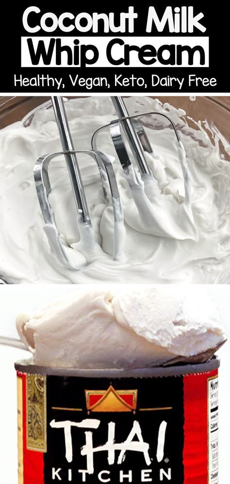 Coconut Whipped Cream Recipe, Coconut Milk Whipped Cream, Dairy Free Whipped Cream, Coconut Cream Recipes, Vegan Nice Cream, Make Coconut Milk, Healthy Ice Cream Recipes, Vegan Whipped Cream, Recipes With Whipping Cream