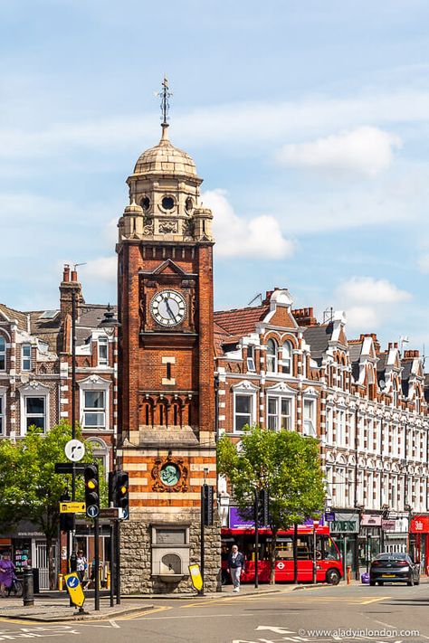 Crouch End Clock Tower, London Crouch End London, London Shopping Street, Uk Small Terraced House Interiors, Terrace House Interior, Brixton Market, London Shops, Hampstead Village, Cheapest Places To Live, Bermondsey Street