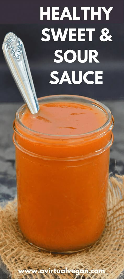 Sweet N Sour Sauce Recipe, Sweet Sour Sauce, Healthy Sauces, Vegan Dressing, Vegan Sauces, Sweet And Sour Sauce, Vegan Condiments, Sweet And Sour, Healthy Homemade