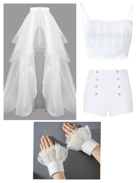 White K Pop Outfit, White Concert Outfit Kpop, Preformance Outfits Concert, Black And White Stage Outfit, Kpop Dress Outfits Stage, White Kpop Outfit, Stage Performance Outfits Concerts, Soloist Stage Outfits, White Stage Outfits