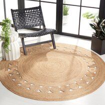 Bay Isle Home Round Jute/Sisal Beige Area Rug | Wayfair Modern Bohemian Style, Neutral Flooring, Eclectic Area Rug, Jute Round Rug, Natural Jute Rug, Solid Color Rug, Boho Interiors, Concentric Circles, Natural Area Rugs