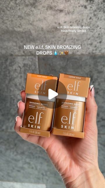 Hannah St Luce🤍 on Instagram: "WOW😍🤎✨ @elfcosmeticsuk NEW BRONZING DROPS 🤎  Using shade “pure gold” , these melted into my skin, felt super hydrating and nourishing on the skin. For £12 I think this is GREATTTT  #elfcosmetics #elfbronzingdrops #bronzingdrops #elf (not an ad, product was gifted, no obligation to post)" Elf Glow Drops, How To Use Bronzing Drops, Elf Bronzing Drops, Elf Bronzer, Bronzing Drops, Elf Products, E.l.f. Cosmetics, Elf Makeup, Glowy Skin