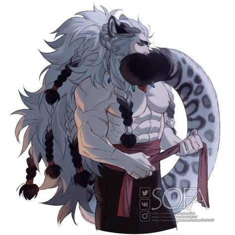 Monster Hybrid Character Design, Cool Poses Drawing Standing, Hot Monster Man, Snow Leopard Character Design, Mythical Humanoid Creatures, Human Animal Hybrid Character Design, Boy Oc Character Design, Naga Character Design, Hybrid Oc Male