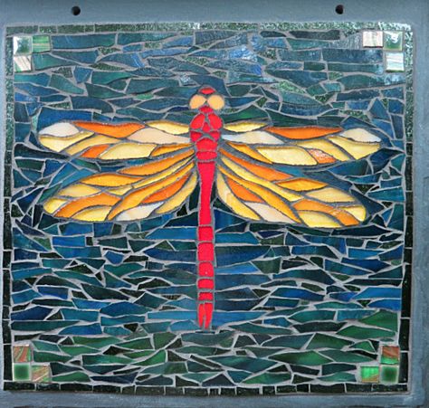 Imagining What’s Possible: Dragonfly Mosaic for a Birthday Gift Mosaic Dragonfly, Dragonfly Mosaic, Dragonfly Artwork, Butterfly Mosaic, Mosaic Rocks, Mosaic Garden Art, Mosaic Animals, Mosaic Art Projects, Mosaic Tile Art