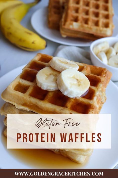 These fluffy gluten-free protein waffles are going to become your new favorite. They are fluffy, they are moist, they come together in minutes, and they are perfect for meal prep. This recipe is also dairy free, but can also be made using regular milk. Dairy Free Waffles, Egg Free Breakfast, Gluten Free Protein, Gluten Free Waffles, Protein Waffles, Gluten Free Recipes For Breakfast, Dairy Free Eggs, Gluten Free Breakfasts, Homemade Granola