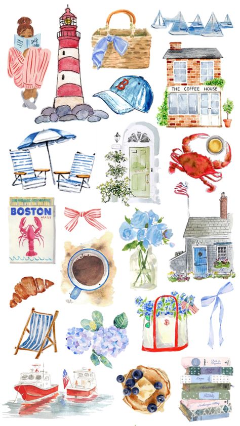 #collage #coastal #wallpaper #oceanaesthetic #beach #summer Boston Wallpaper, Coastal Collage, Coastal Wallpaper, Note Doodles, Pen Pal Letters, Elegant Hairstyles, Wallpapers Vintage, Beach Summer, By The Sea