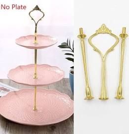 Diy Party Trays, Diy Dessert Stand, Old Dishes, Pink Cake Stand, Tiered Dessert Stand, Fruit Birthday Party, Diy Cake Stand, China Crafts, Dessert Party