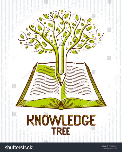 Counseling Office Decor, Tree Of Knowledge, Science Knowledge, Library Logo, Plant Logos, Eagle In Flight, Nature Logo, Vintage Science, Education Science