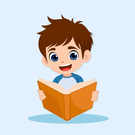 Reading Book Cartoon, Boy Reading Book, Ep Ep, Reading Cartoon, Boy Reading, Pet Snails, Premium Vector Cartoon, Book Cartoon, Wood Jewelery