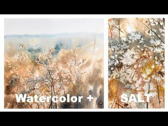 Salt Watercolor, Painting School, Salt Painting, Watercolor Paintings Nature, Time Video, Watercolor Beginner, Watercolor Video, Watercolor Lessons, Pencil Sketches