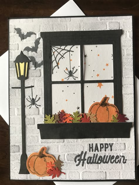 Fall And Halloween Cards, Halloween Cards Diy Homemade, Halloween Card Ideas Handmade, Halloween Homemade Cards, Halloween Cards Stampin Up Ideas, Halloween Cards Handmade Ideas, Handmade Halloween Cards, Halloween Cards Diy, Fall Cards Handmade