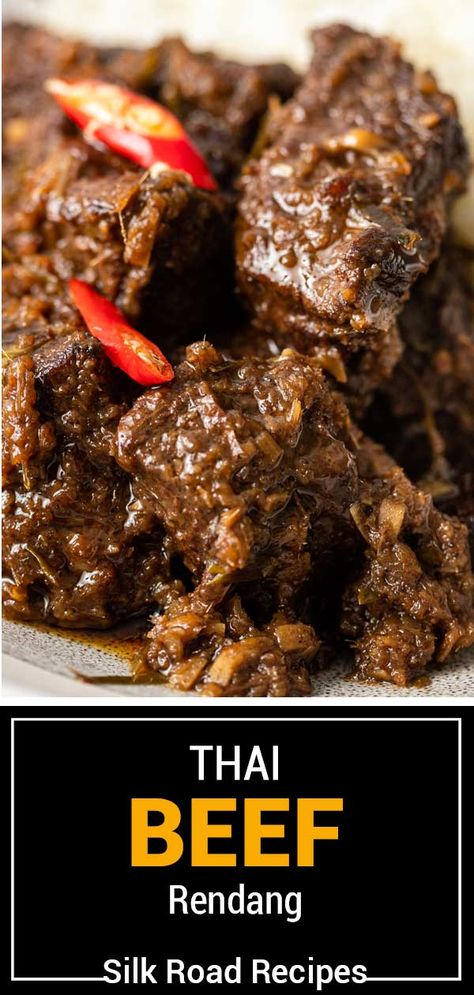 Thai Beef Stew, Tai Food Recipes, Balinese Recipe, Tai Food, Rendang Curry, Rendang Recipe, Beef Rendang Recipe, Chamorro Recipes, Beef Rendang