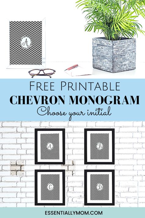 This pretty free Printable Chevron Monogram is perfect to use as wall art or to transform that plain binder into something stylish! Monogram Printable, Free Printable Wall Art, Monogram Initials, Free Printable, Decorating Your Home, Free Printables, Printable Wall Art, Initials, Monogram