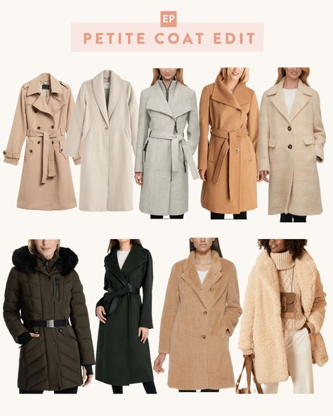 well stocked winter coats and jackets for petite women // visit the blog post to see my picks for trench coats, tailored / wool coats, puffer coats, teddy / sherpa coats and more! Petite Winter Coats, Fall Jackets Outfit, Winter Jacket Outfits, Fashion Style Tips, Fall Winter Coat, Extra Petite, Coat Trends, Winter Trench Coat, Tailored Coat