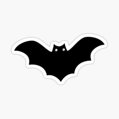 Bat Sticker, Spooky Stickers, Glamour Nails, Black Bat, Halloween Stickers, Vinyl Stickers, White Border, Bat, Vinyl Sticker