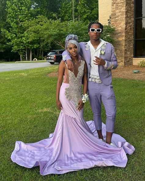 Lilac dreams and lavender wishes…Where there are lilacs, there is love #teemalogueclosetcouple @itts.milliee_ with her baby look cute together ❤️‍🩹❤️‍🩹. Dress and suit by us @teemalogue_closet . . . #prom24 #promseason #promdresses #prom2024 #customdress #lailac #lavenderdress #explorepage Light Purple Prom Dress, Lavender Prom Dresses, Prom Birthday, Purple Prom Dress, Lavender Dresses, Black Prom Dresses, Custom Dresses, Light Purple, Lilac