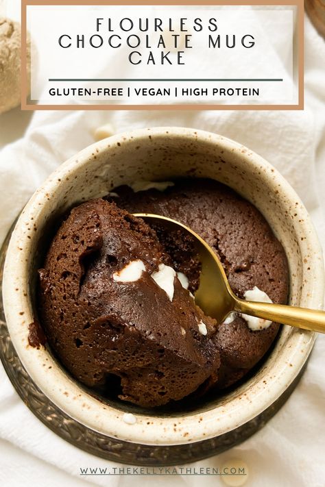 Flourless Chocolate Mug Cake – The Kelly Kathleen Flourless Chocolate Mug Cake, Flourless Mug Cake, Mug Cake Healthy, Chocolate Mug Cake, Gf Baking, Flourless Chocolate Cake, Keto Mug Cake, Keto Sweets, Dessert For Two