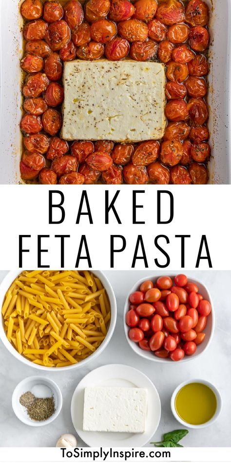 Tick Tock Tomato Feta Pasta, Feta Tomato Spinach Pasta Bake, Feta Tomato Pasta Recipe, Cherry Tomato Feta Pasta Baked, Feta Tomatoes Pasta Bake, Backed Feta With Tomatoes, Baked Feta Tomato Pasta, Tik Tok Tomato Feta Pasta, Pasta With Tomatoes And Feta