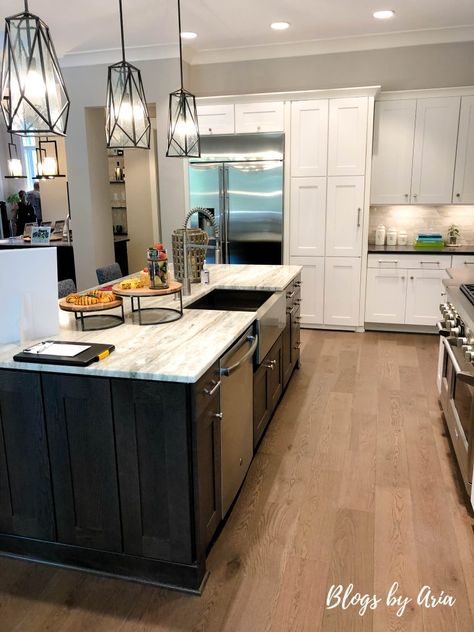 Dark Kitchen Floors, Forest Grove, Wainscoting Panels, Built In Grill, Parade Of Homes, Reclaimed Barn Wood, White Kitchen Cabinets, Rec Room, Walk In Pantry