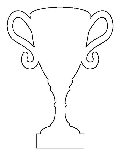 Trophy pattern. Use the printable outline for crafts, creating stencils, scrapbooking, and more. Free PDF template to download and print at http://patternuniverse.com/download/trophy-pattern/ Printable Trophy Template, Trophy Template Free Printable, Trophy Outline, Trophy Template, Trophy Printable, Winning Trophy, Trophy Craft, Printable Outline, Printable Sports