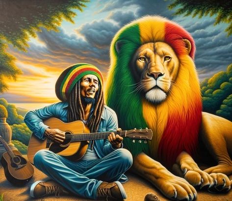 Bob Marley Aesthetic Vintage, Reggae Music Art, African Warrior Tattoos, Rastafari Art, Punisher Artwork, Bob Marley Painting, Rasta Art, Reggae Art, Tupac Art