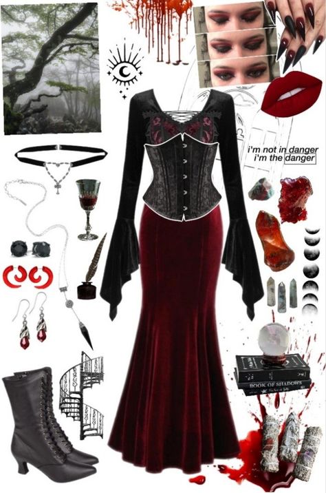 Vampire Aesthetic Female Outfit, Vampire Outfit Aesthetic Victorian, Vampire Ideas Outfits, Vampire Victorian Dress, 80s Vampire Outfit, Goth Basics Outfit, Victorian Vampire Aesthetic Outfit, Vampire Clothes Aesthetic, Gothic Vampire Aesthetic Outfit