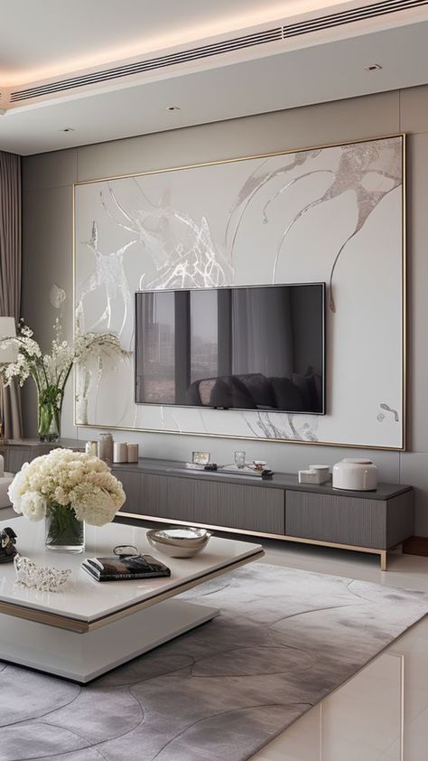 Luxury Tv Wall Design Living Room Tv, Living Room Tv Wall Luxury Tv Units, Living Room Tv Wall Luxury Interior Design, Drawing Room Interior Modern, Living Room Tv Wall Luxury, Tv Wall Design Luxury Tvs, Lcd Design, Luxury Tv Wall, Luxury Living Room Inspiration